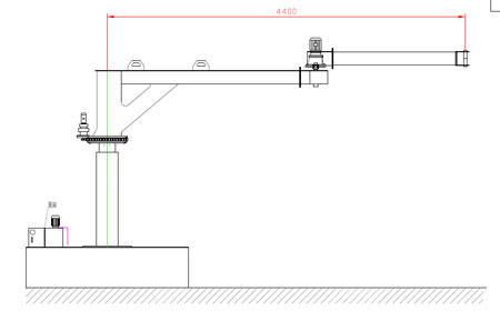 articulating jib crane drawing