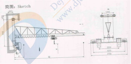 BB type industrial jib crane drawing